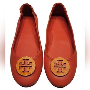 TORY BURCH Minnie Travel Ballet Flats Bright Pomander Dark Saffron - Siz…